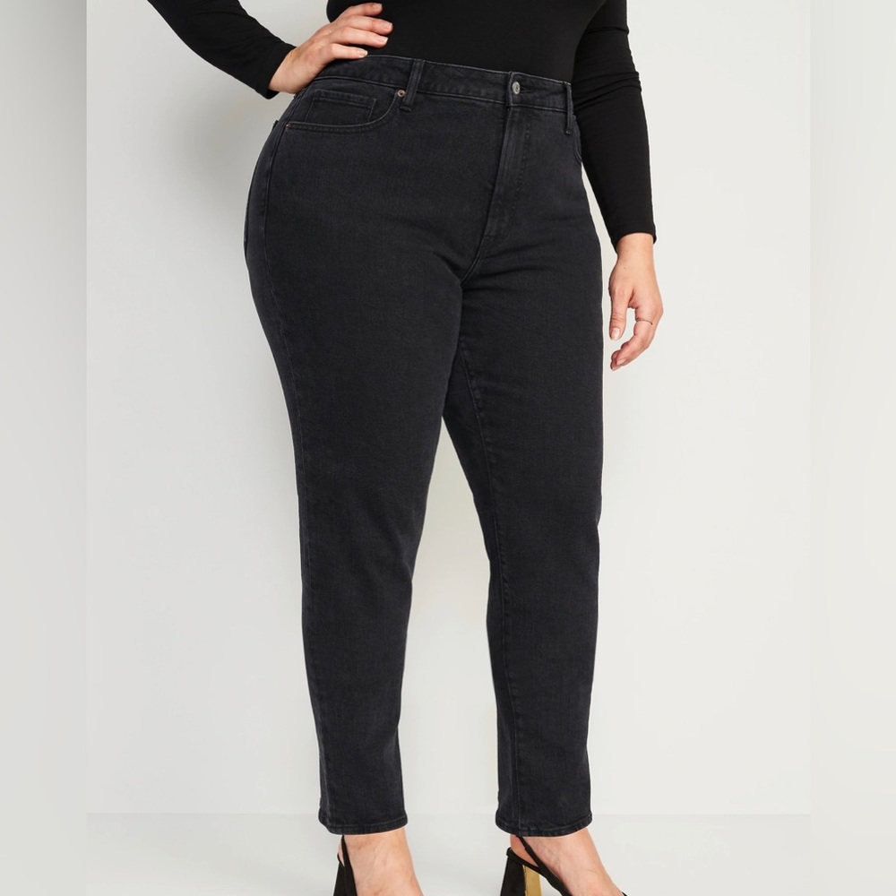 Old Navy Charcoal Black Higher High-Rise O.G. Straight Chino Pants